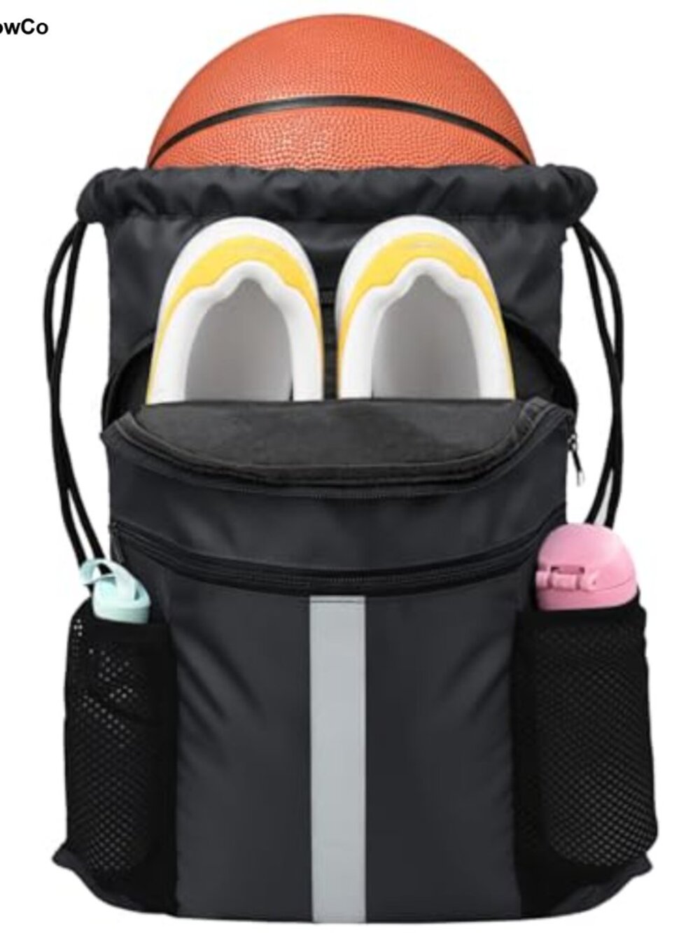 Drawstring Backpack Shoes Compartment Waterproof String Cinch Gym Bag